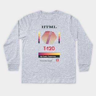 Retro Blank VHS HTML Kids Long Sleeve T-Shirt